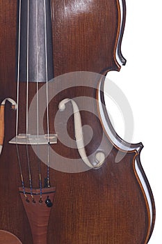Violin Viola Isolated on White