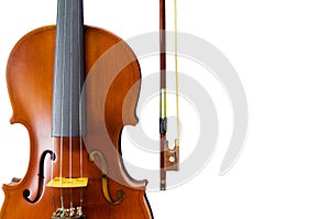 The violin on white background for isolated with clipping path