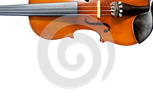 The violin on white background for isolated with clipping path