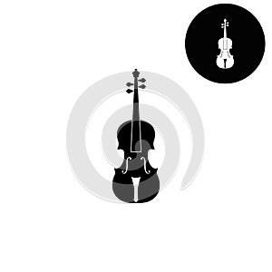 Violin - white vector icon