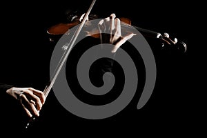 Violinist hands playing violin