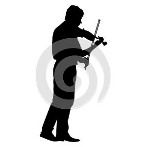 Violinist silhouette musician playing violin vector