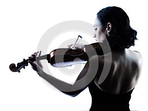 Violinist woman slihouette isolated