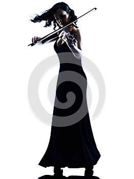 Violinist woman slihouette isolated