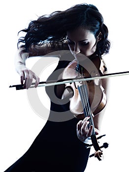 Violinist woman slihouette isolated