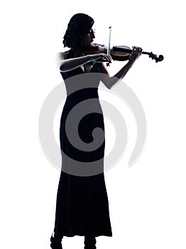 Violinist woman slihouette isolated