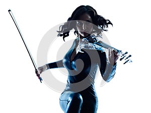 Violinist woman slihouette isolated