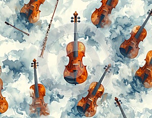 Violins and Clarinet in the Clouds