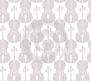 Violins, seamless pattern, white.