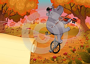 Violinst hippo and paper to give the best wishes