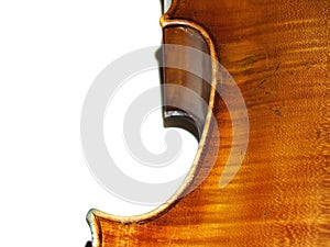 Violoncello on a white photo