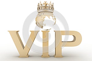 VIP abbreviation with a crown photo