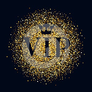 VIP abstract golden glow glitter background.