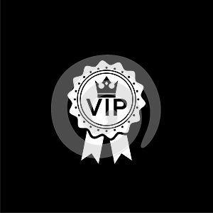 VIP badge icon isolated on dark background