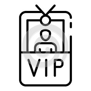 VIP badge with photo icon, outline style