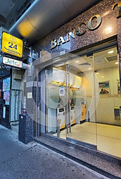 VIP Banking Banco Macau Tai Fung Bank ATM Machine Outdoor Fiat Money Cash Macao Health Code Scan Entry Automated Teller Machine