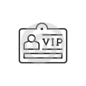 VIP card line outline icon