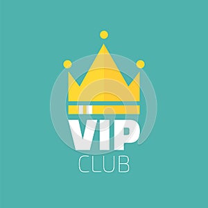 VIP club logo in flat style. VIP Club members only banner. Vector illustration