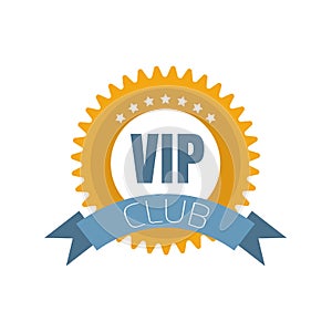 VIP club logo in flat style. VIP Club members only banner. Vector illustration