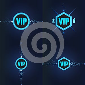 VIP club logos set. Vector illustration