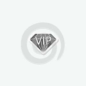 VIP diamond icon sticker isolated on gray background