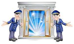 VIP doormen and entrance door