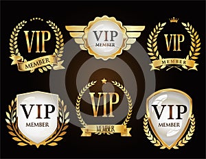 VIP golden laurel wreath and badges collection