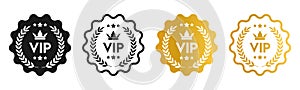 Vip icon set ,Premium and Luxury VIP badge in flat style,vector illustration