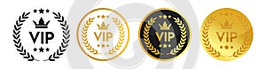Vip icon set in trendy style,Gold VIP vector sign. Premium and Luxury VIP badge