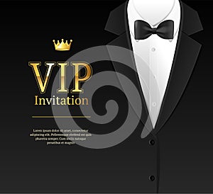 Vip Invitation with Bow Tie. Vector