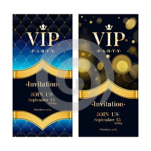 VIP invitation card premium design templates set.