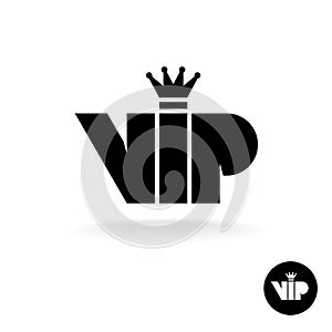 VIP letters abbreviation simple black silhouette icon