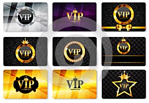 VIP Members Card Set Vector Illustration