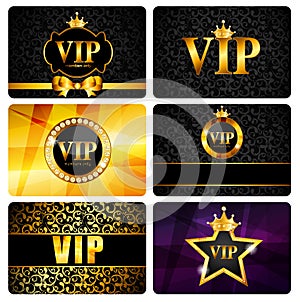 VIP Members Card Set Vector Illustration