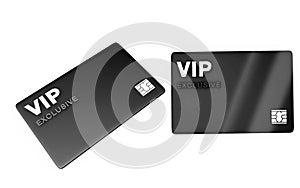 Vip MEMBERS EXCLUSIVE card on WHITE BACKGROUND, DIFFERENT ANGLES