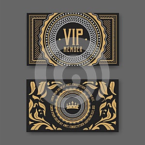 VIP membership card certificate template. Vector illustration