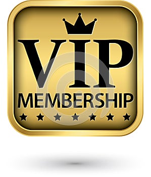 VIP membership golden label, vector