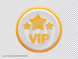 Vip membership icon vector illustration element 3d rendering transparent eps