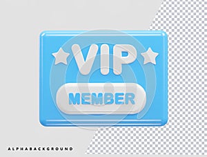 Vip membership icon vector illustration element 3d rendering transparent eps