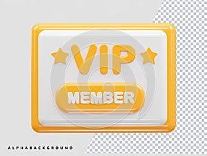 Vip membership icon vector illustration element 3d rendering transparent eps
