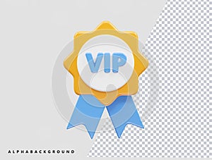 Vip membership icon vector illustration element 3d rendering transparent eps