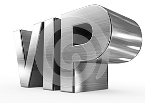 VIP metal - 3d letters on white