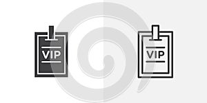 Vip pass thin line vector icon set