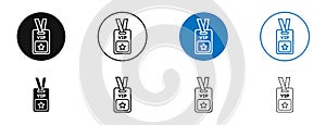 Vip pass thin line vector icon set
