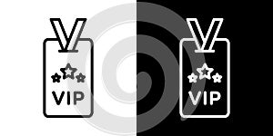 VIP pass thin line vector icon set