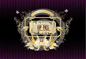 Vip pass vector