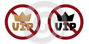 vip person ban prohibit icon. Not allowed vip photo
