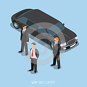 VIP Security Bodyguard Service flat isometric vector 3d