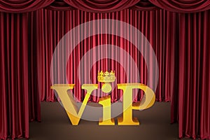 Vip on stage in a spotlight lighting