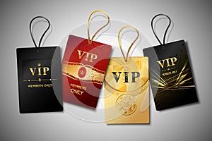 Vip tags design set